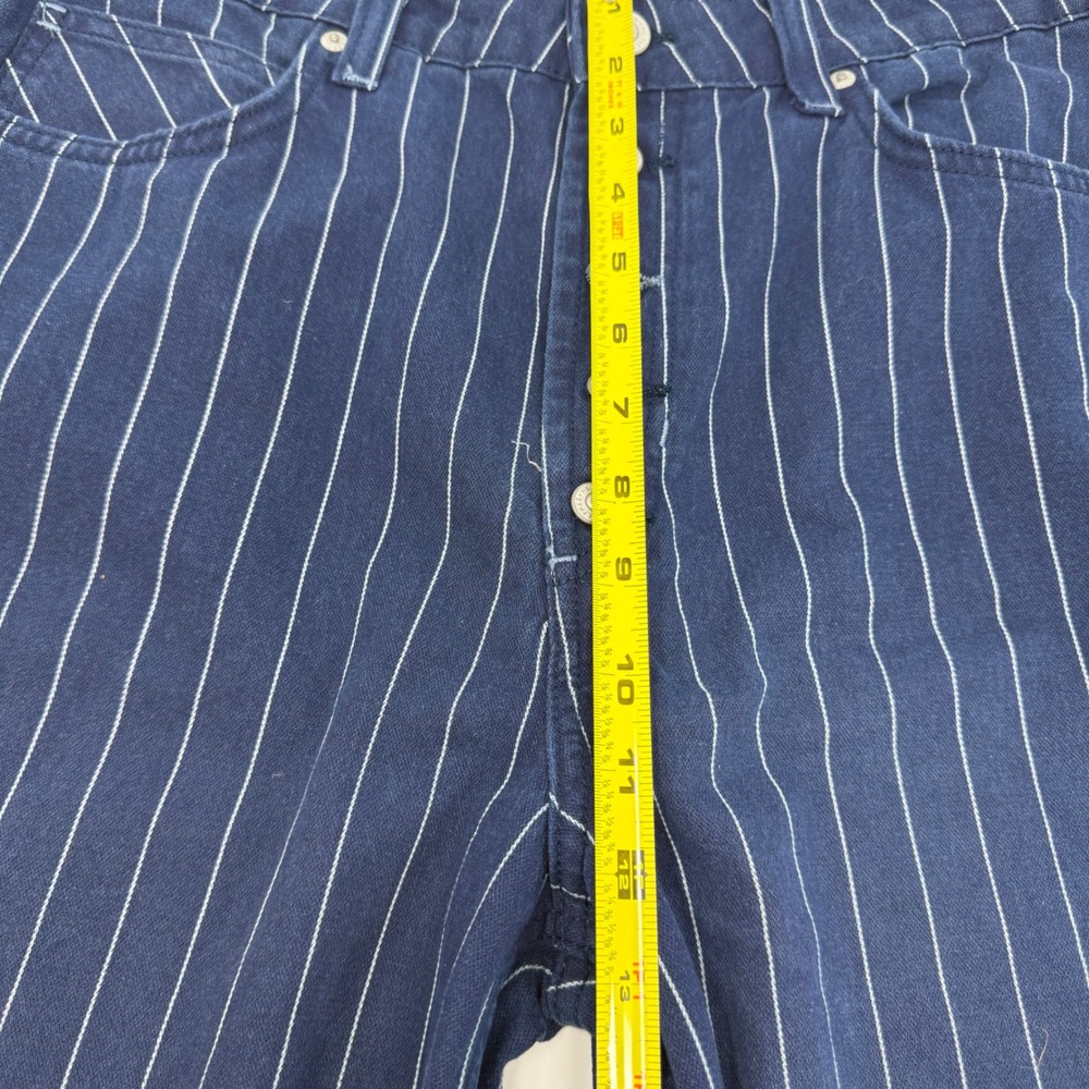 We The Free Pinstripe Wide Leg Jeans Indigo Blue Button Fly OB2391268 Size 31 - Picture 9 of 11